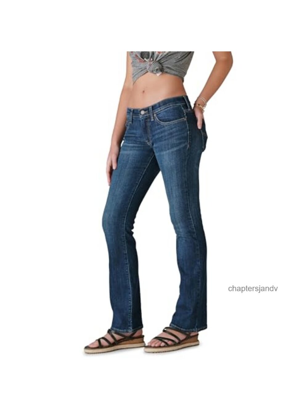 Mid Rise Easy Rider Bootcut Jeans Button Closure Casual Denim - Picture 4 of 6